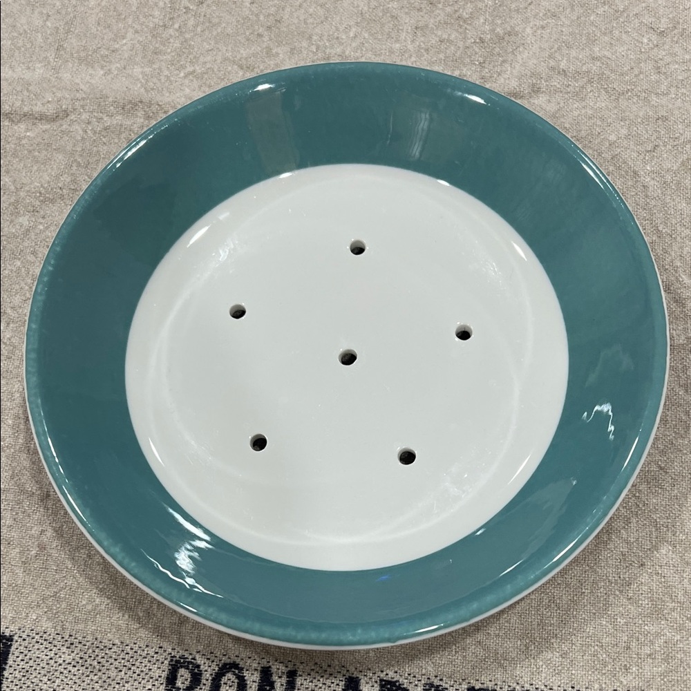 Chic Teal and White Ceramic Plate
